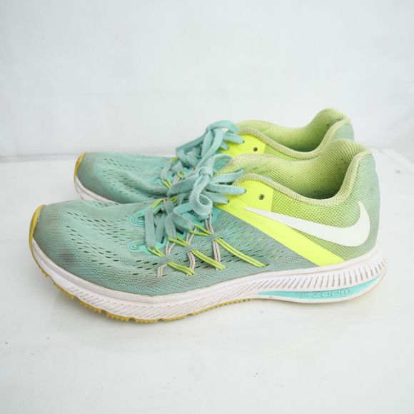 Nike Women's Zoom Winflo 3 Hyper Turquoise/White-Volt Running Shoes Size 7.5 - Picture 3 of 9